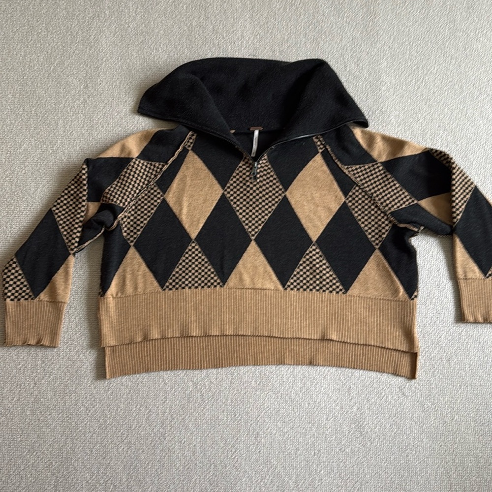 Free people Lucy zipper pullover Sweater sweatshirt